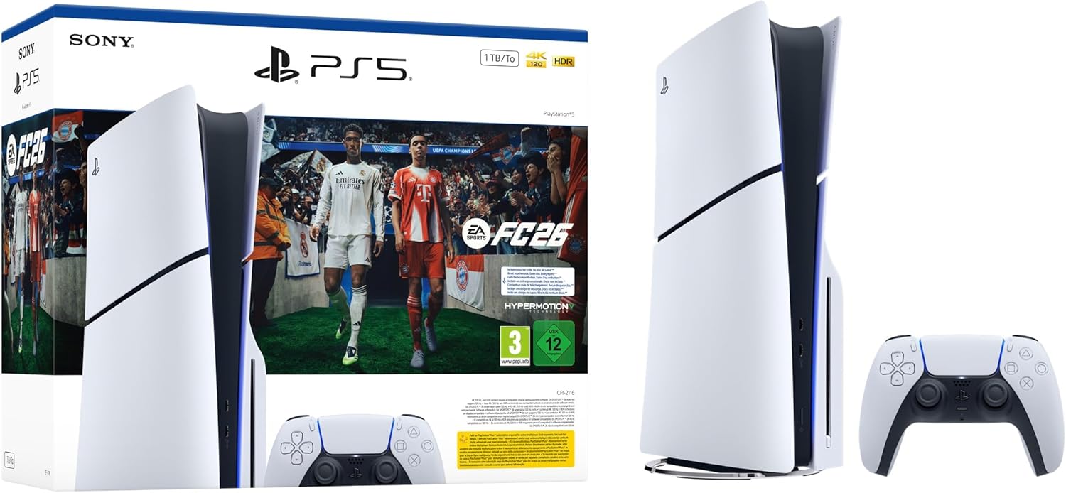 Console Playstation 5 PS5 Slim 1Tb Con Lettore Disc Version EU + EA SPORTS FC 26 (Voucher) Console Playstation 5 PS5 Slim 1Tb Con Lettore Disc Version EU + EA SPORTS FC 26 (Voucher)